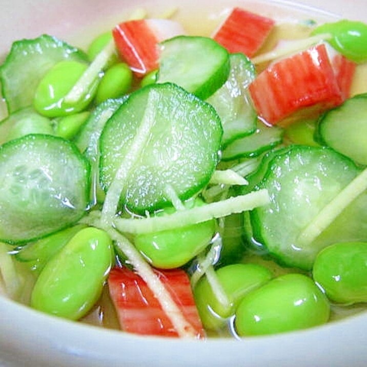 枝豆とカニカマの酢の物